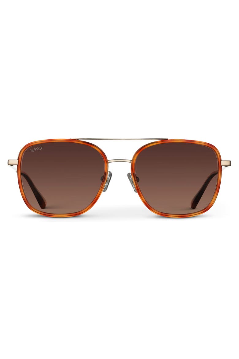 Gia - 54mm Oversized Square Aviator Polarized Sunglasses, Main, color, Sunset Tortoise