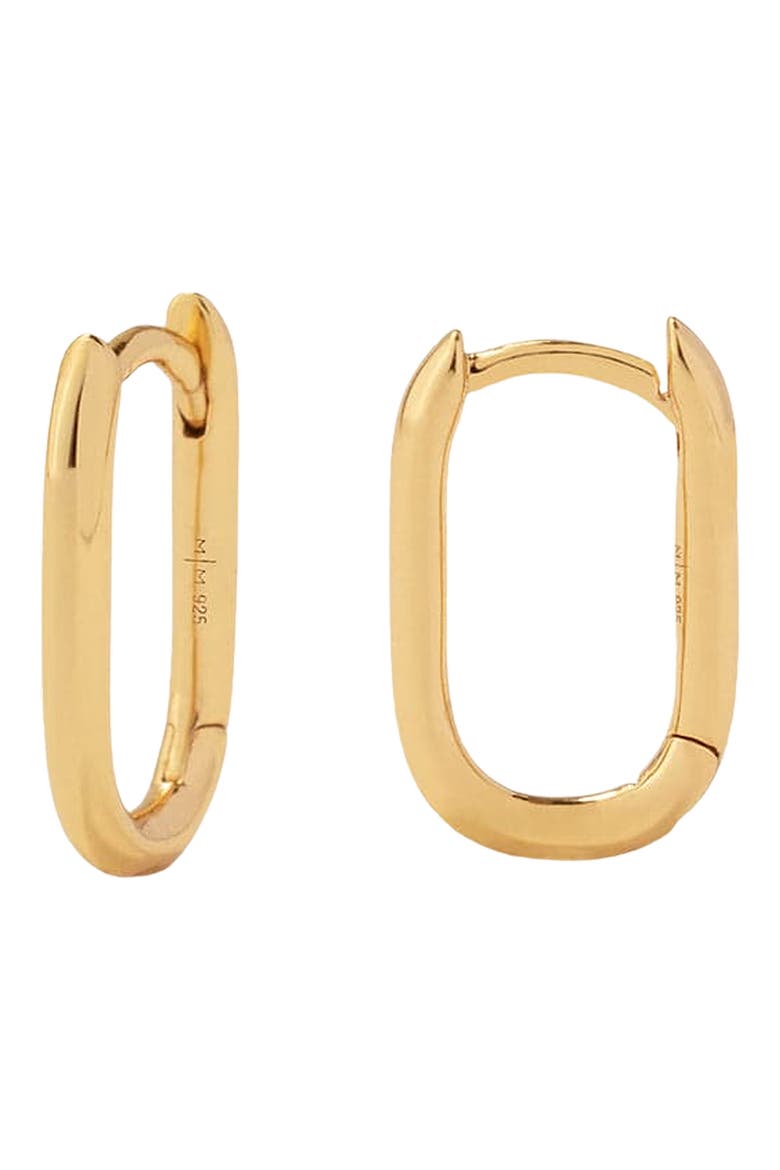 Paper Clip Hoop Earrings, Main, color, GOLD VERMEIL