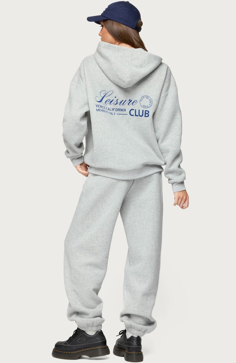 EDIKTED Leisure Club Hoodie, Alternate, color, Gray-Melange
