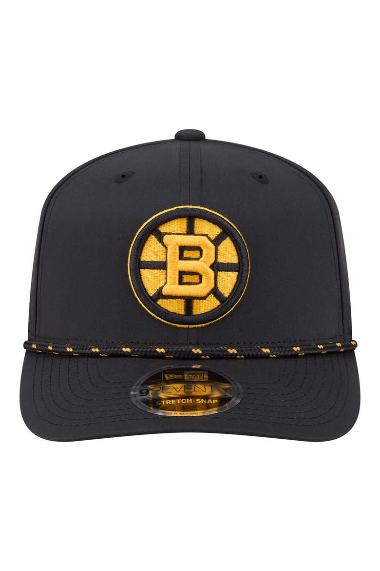 Men's New Era  Black Boston Bruins Sport Vented 9SEVENTY Rope Adjustable Hat, Alternate, color, Black