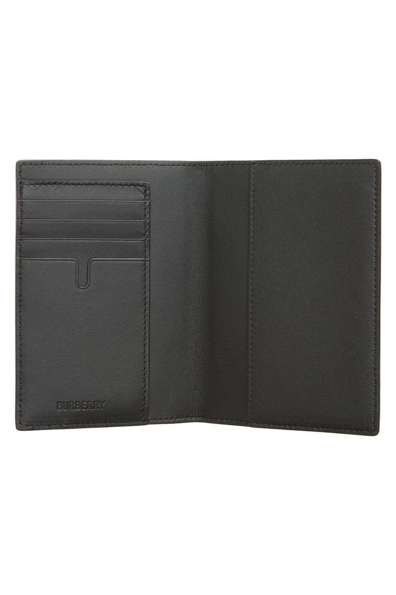 Check Coated Canvas Passport Holder, Alternate, color, IRON