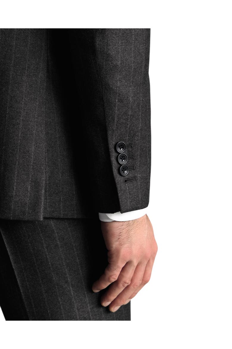Slim Fit Italian Flannel Suit Jacket, Alternate, color, Charcoal Grey