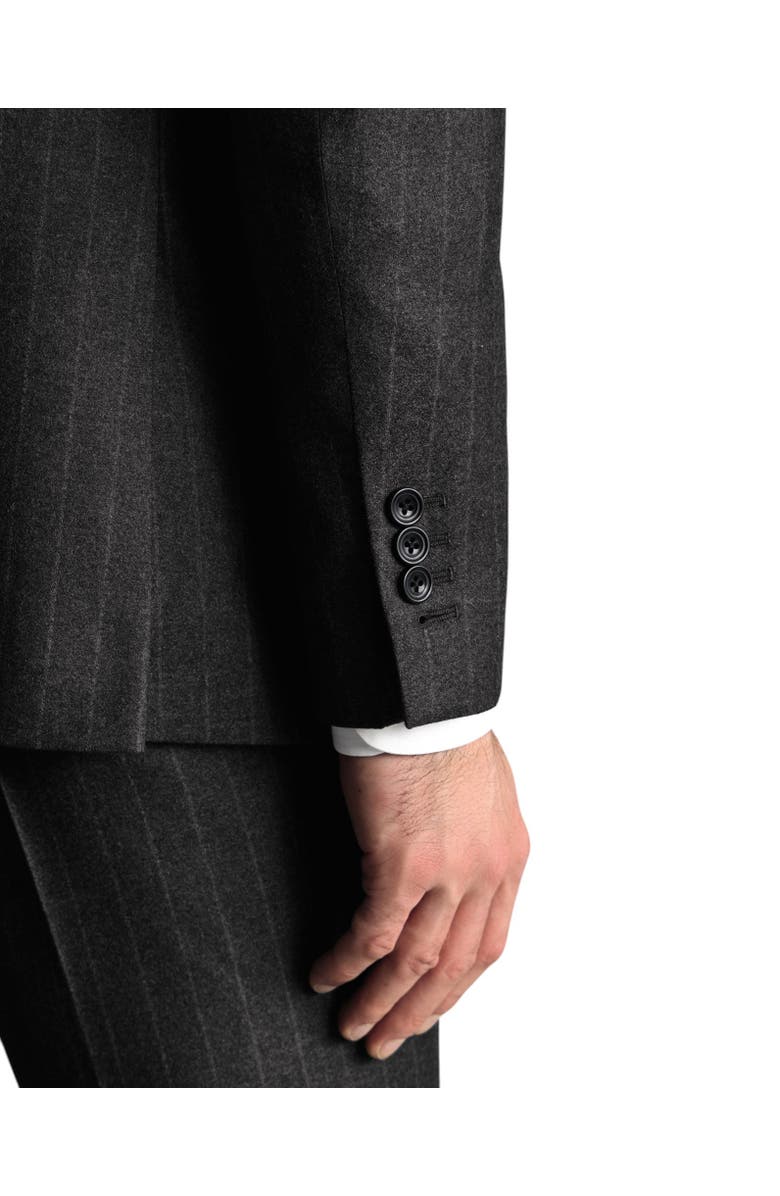 Charles Tyrwhitt Slim Fit Italian Flannel Suit Jacket, Alternate, color, Charcoal Grey