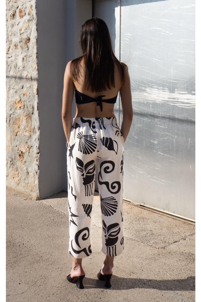 Yarma Printed Wide-Leg Pants, Alternate, color, Thalassa