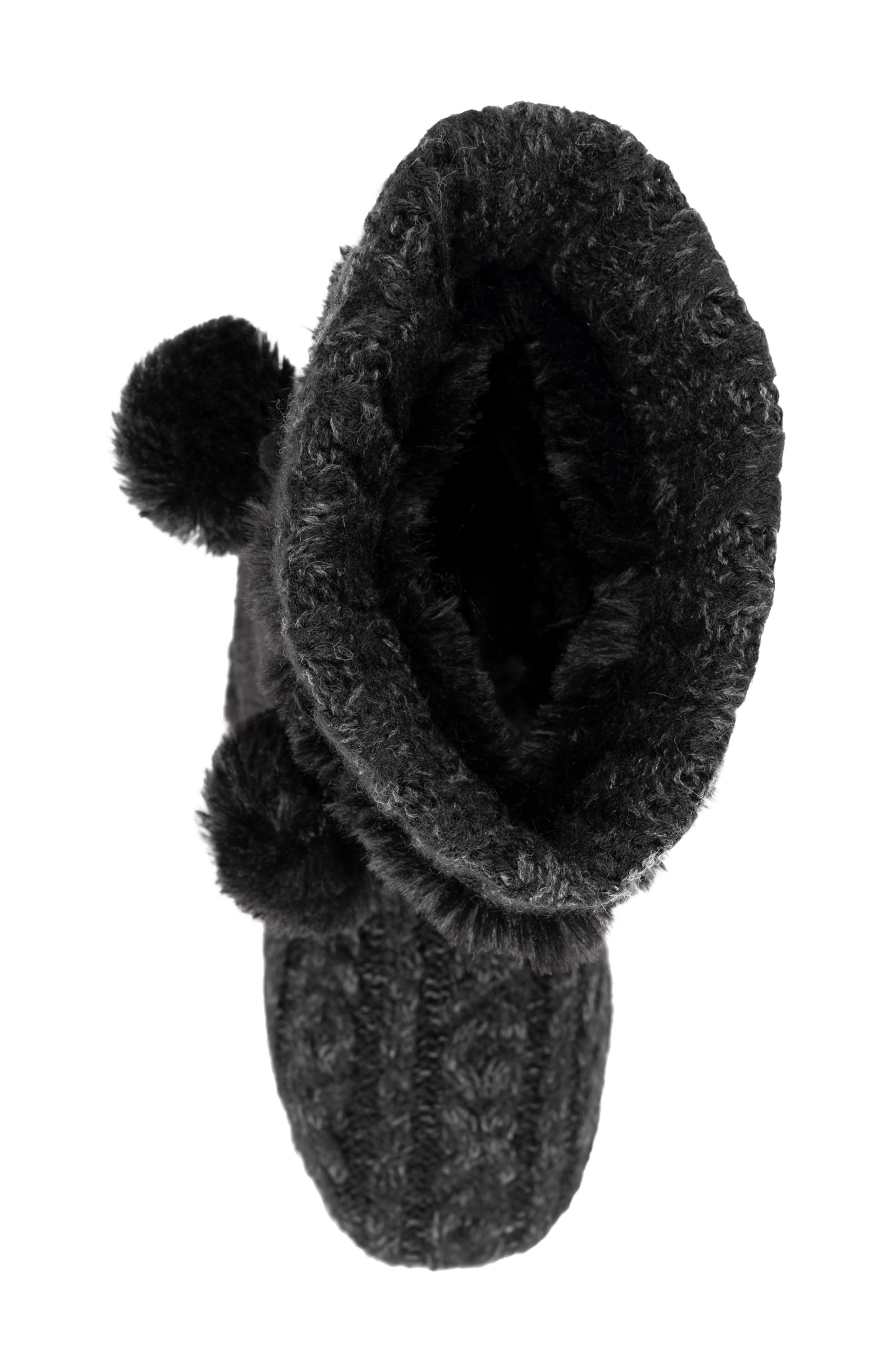MUK LUKS Delanie Faux Fur Pompom Knit Boot, Alternate, color, 