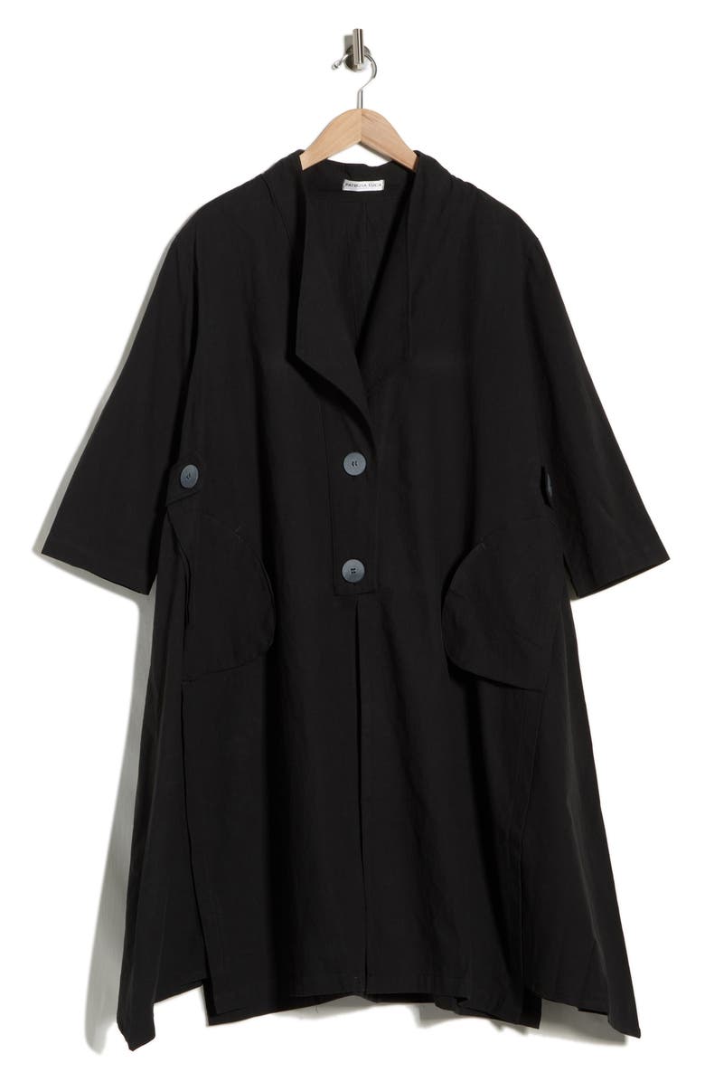 PATRIZIA LUCA Oversized Cotton Jacket, Main, color, Black