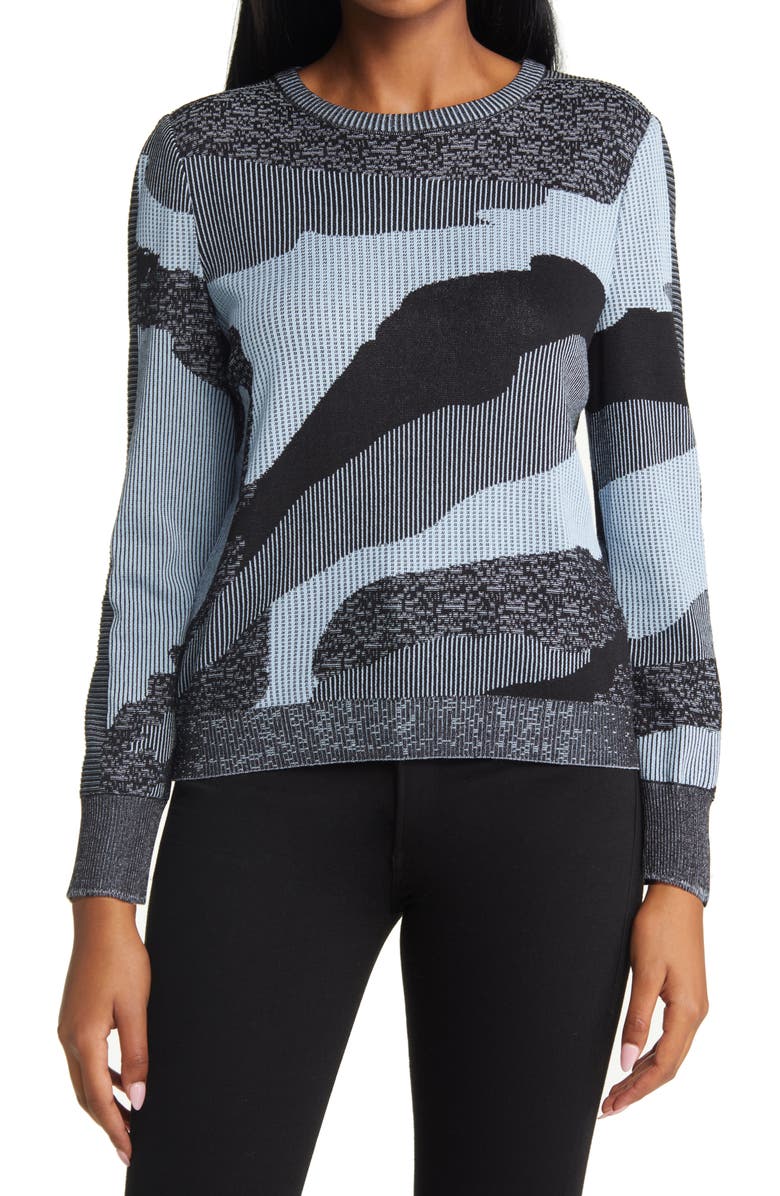 Ming Wang Landscape Pattern Tunic Sweater, Main, color, 