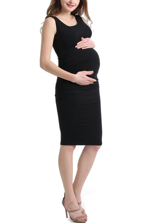 Delia Ruched Maternity Midi Dress