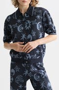 Scotch & Soda Metallic Jacquard Polo Cardigan
