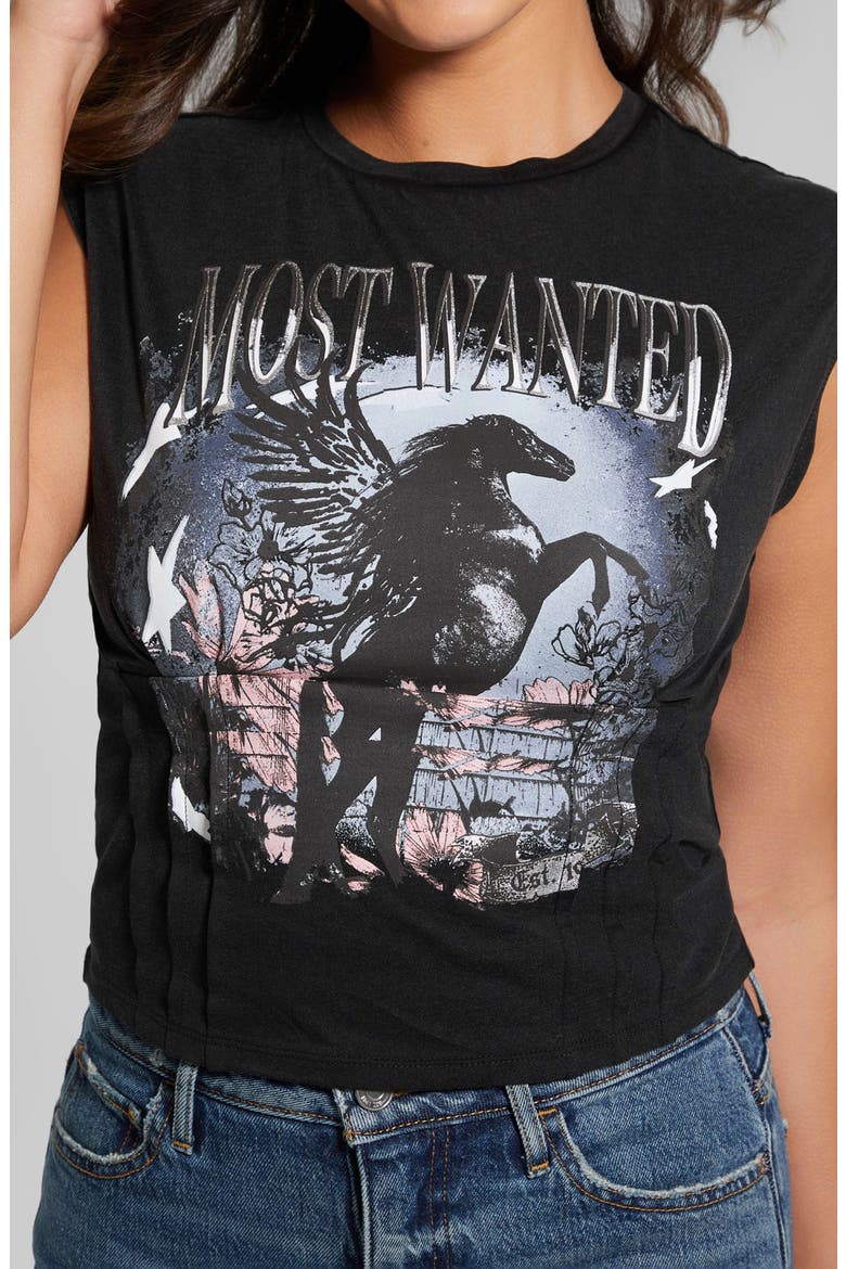 Black Stallion Graphic Organic Cotton T-Shirt, Alternate, color, JET BLACK MULTI