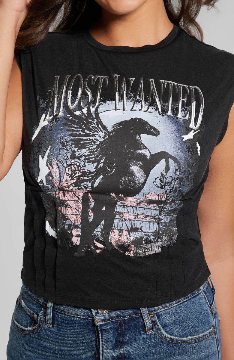 GUESS Black Stallion Graphic Organic Cotton T-Shirt, Alternate, color, 