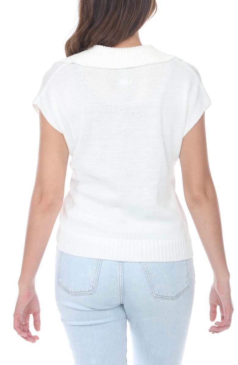 RAIN AND ROSE Floral Knit Cap Sleeve Top, Alternate, color, White/ As Is