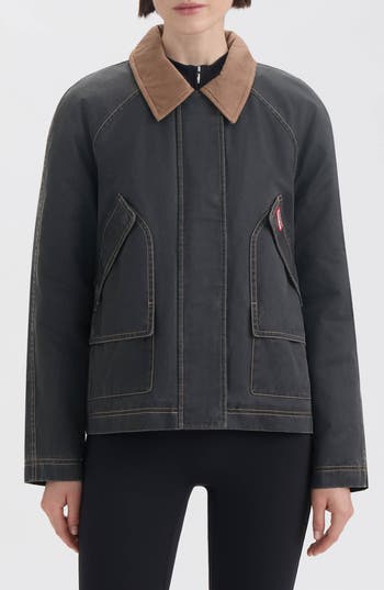 Hunter Bex Washed Wax Hunting Jacket In Black