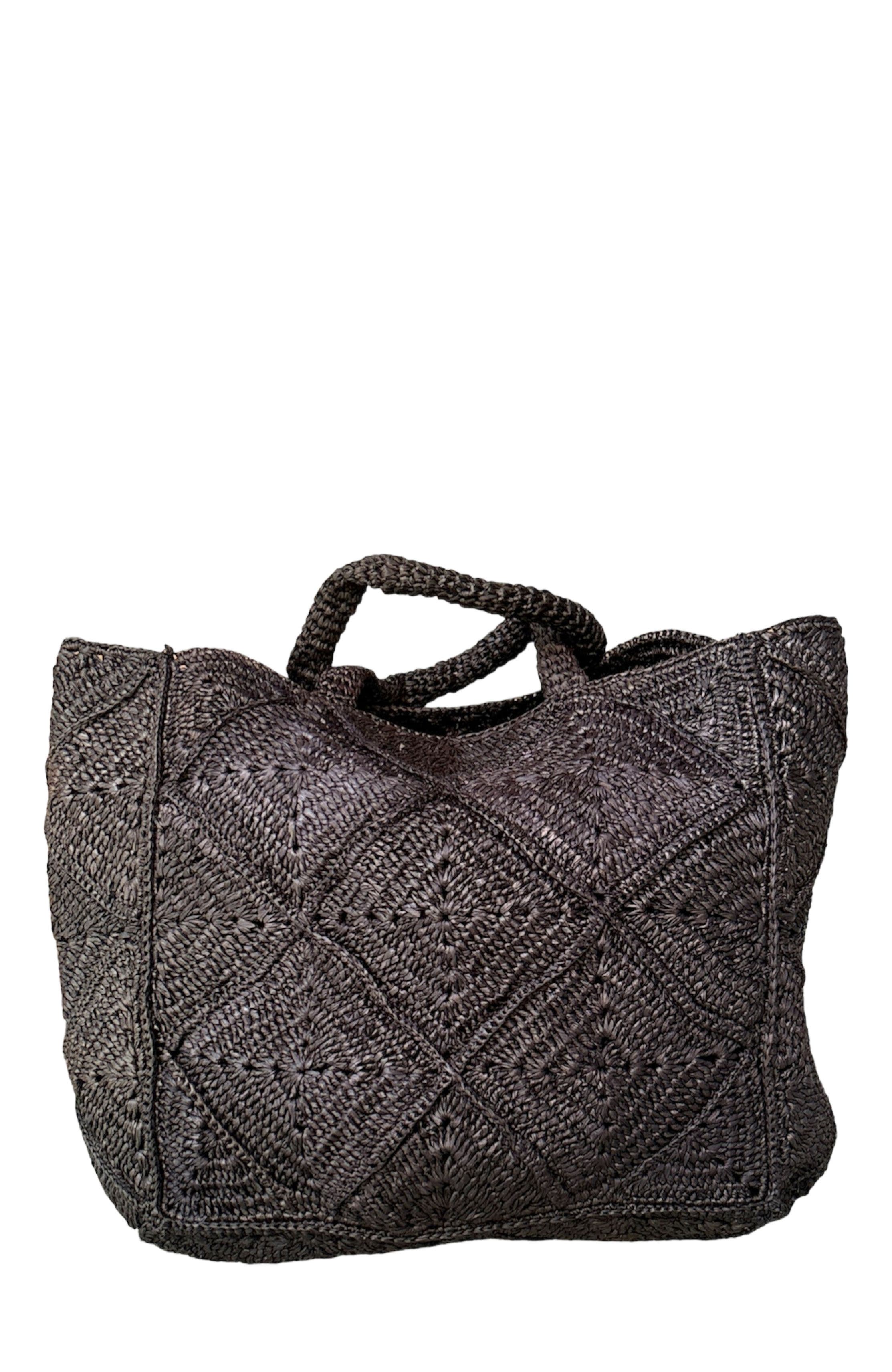 Zanatany Concepts Nico Raffia Tote Bag, Main, color, Black