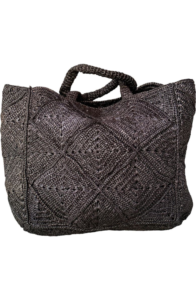 Zanatany Concepts Nico Raffia Tote Bag, Main, color, Black