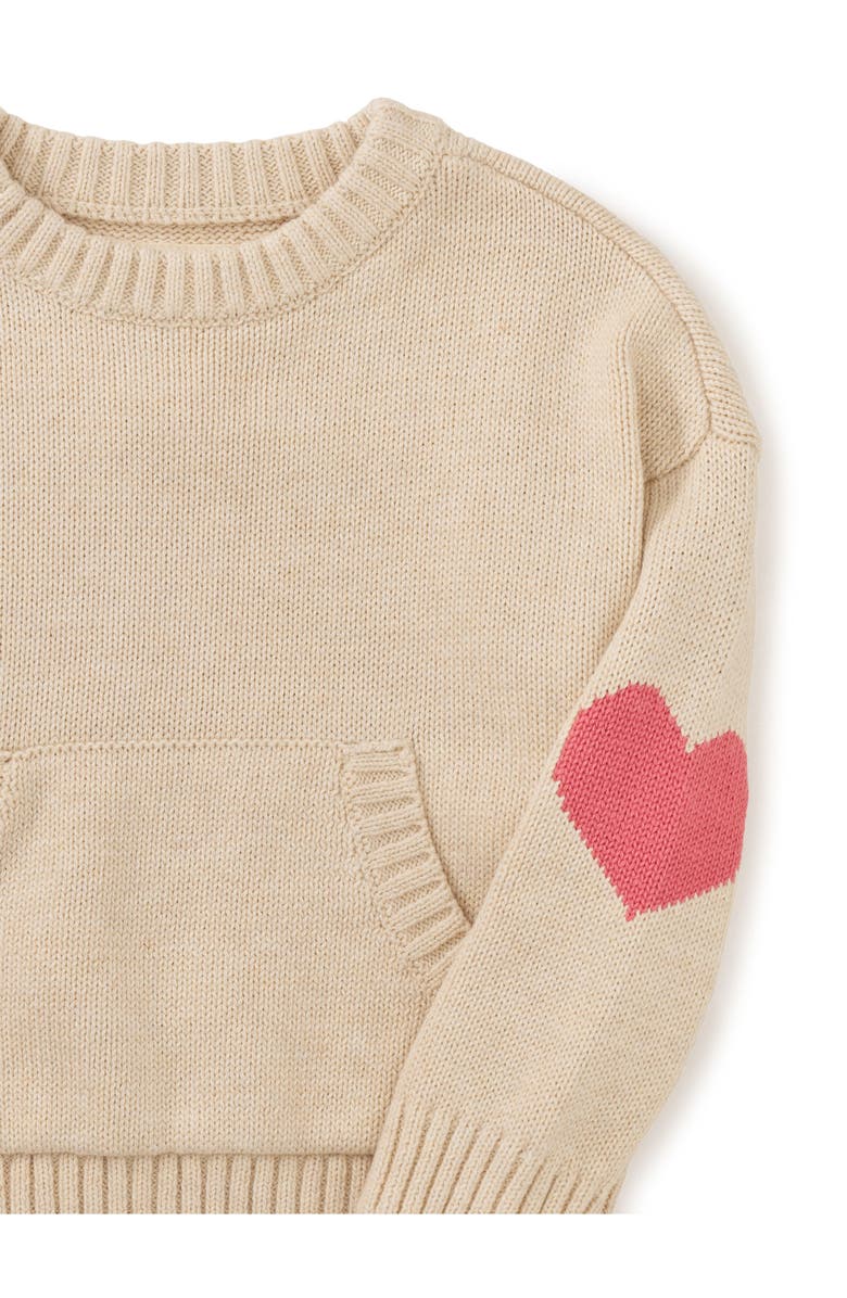 Tea Collection Heart Sleeve Pocket Sweater, Alternate, color,
