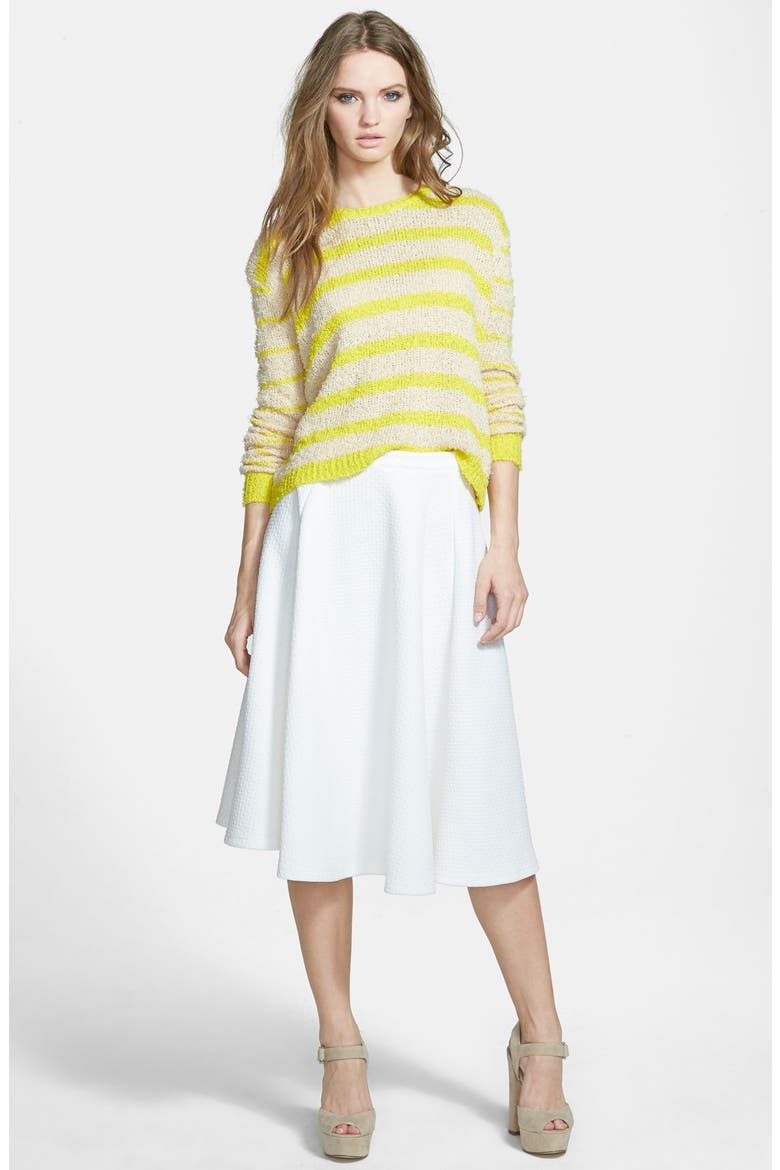 Textured Midi Skirt, Alternate, color, IVORY