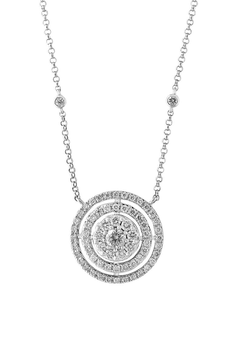 Lab Grown Diamond Sterling Silver Pendant Necklace, Main, color, SILVER
