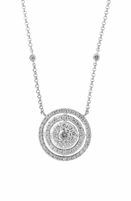 Lab Grown Diamond Sterling Silver Pendant Necklace