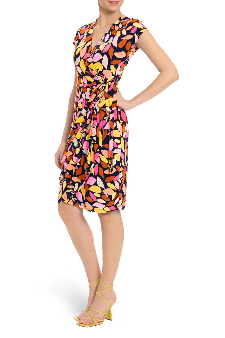 Matte Jersey Wrap Dress, Main, color, NAVY/ PINK