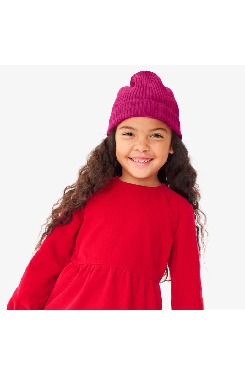 Primary Kids Cotton Beanie, Alternate, color, Raspberry