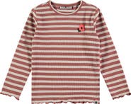 Stains and Stories by Babyface Lettuce Edge Ribbed Striped Long Sleeve Shirt