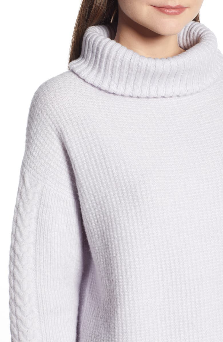 Something Navy Cozy Textured Turtleneck, Alternate, color,