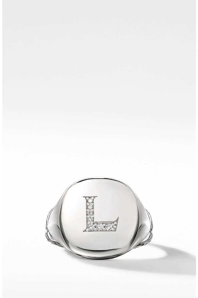 Initial Pinky Ring, Alternate, color, DIAMOND-L
