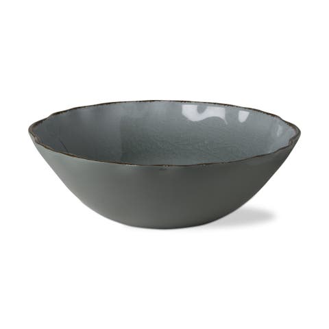 Veranda Slate Blue Melamine Serving Bowl Dishwasher Safe