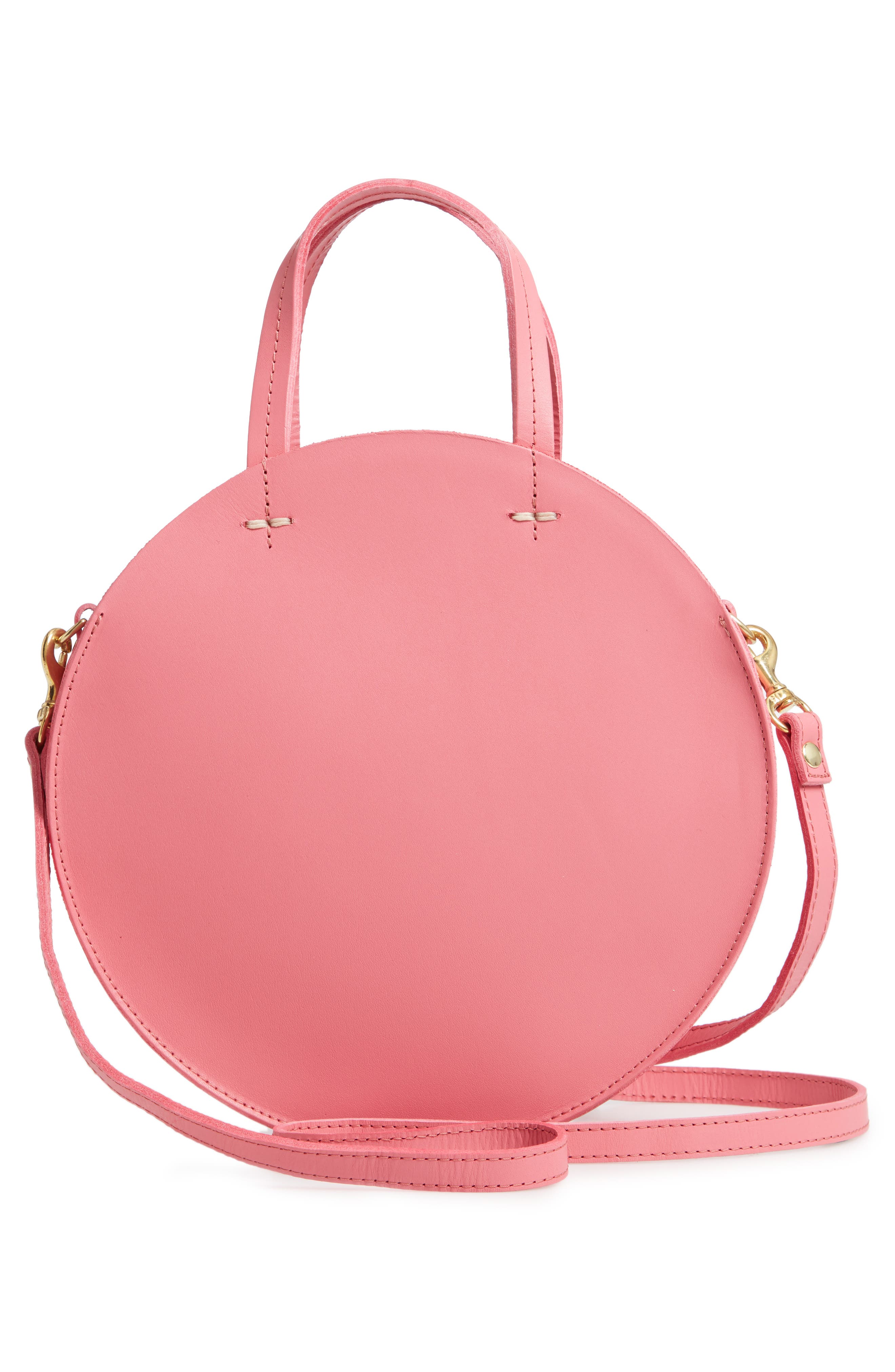 Clare V. Petit Alistair Leather Circular Crossbody Bag, Alternate, color, 