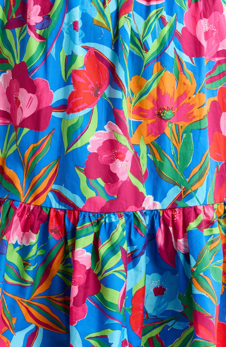 SUGARLIPS Naima Floral Off the Shoulder Smocked Midi Dress, Alternate, color, Cobalt-Pink-Multi