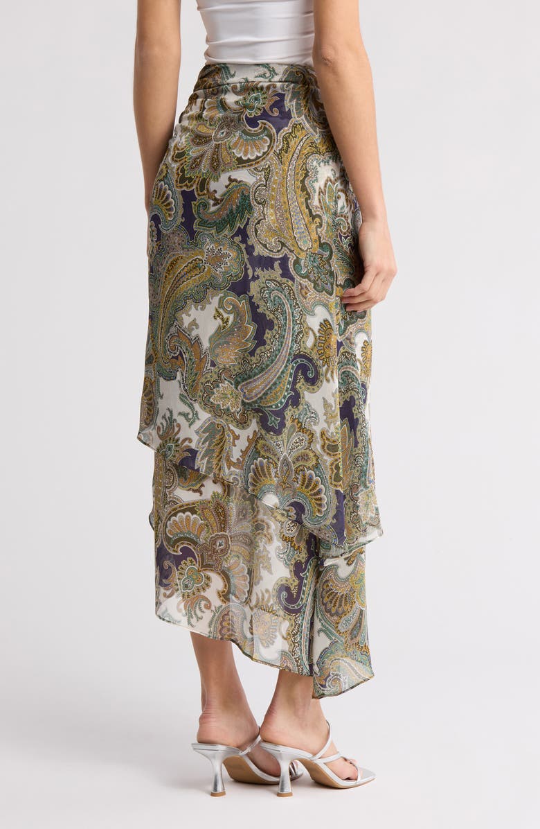 Veronica Beard Sira Ruffle Ruched Silk Tulip Skirt, Alternate, color, 