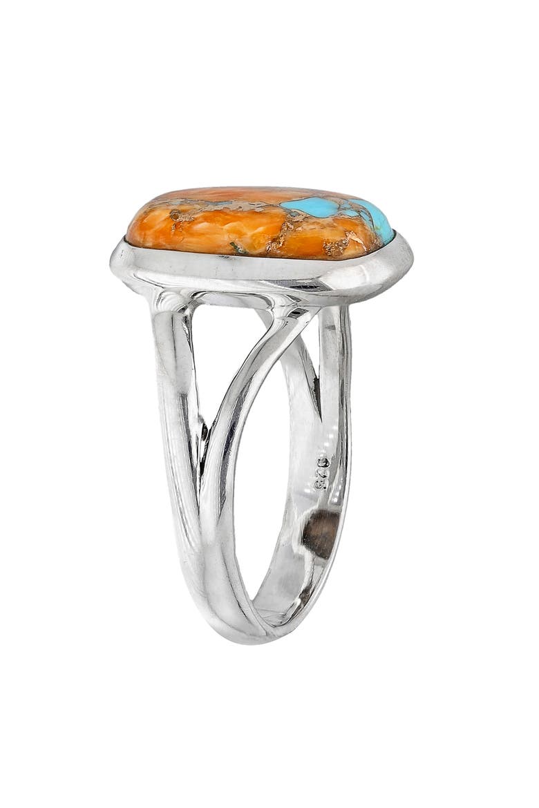 Oyster Turquoise Ring, Alternate, color, ORANGE/ BLUE MULTI