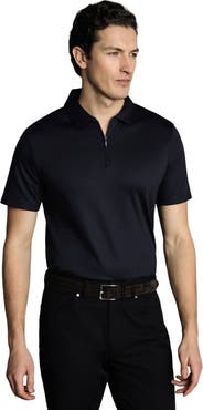 Charles Tyrwhitt Plain Short Sleeve Zip Jersey Polo