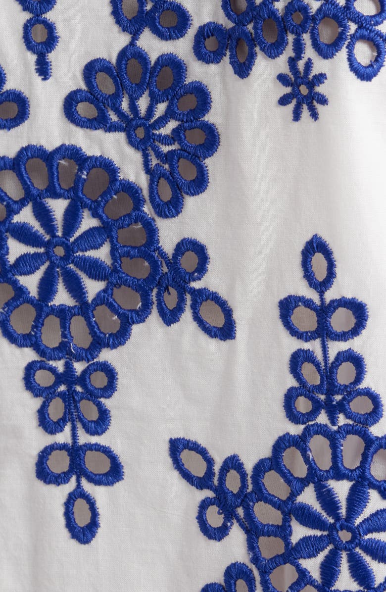 Anne Klein Embroidered Scallop Hem Shirt, Alternate, color, 