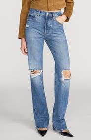 FRAME The Vertical High Waist Relaxed Straight Leg Jeans