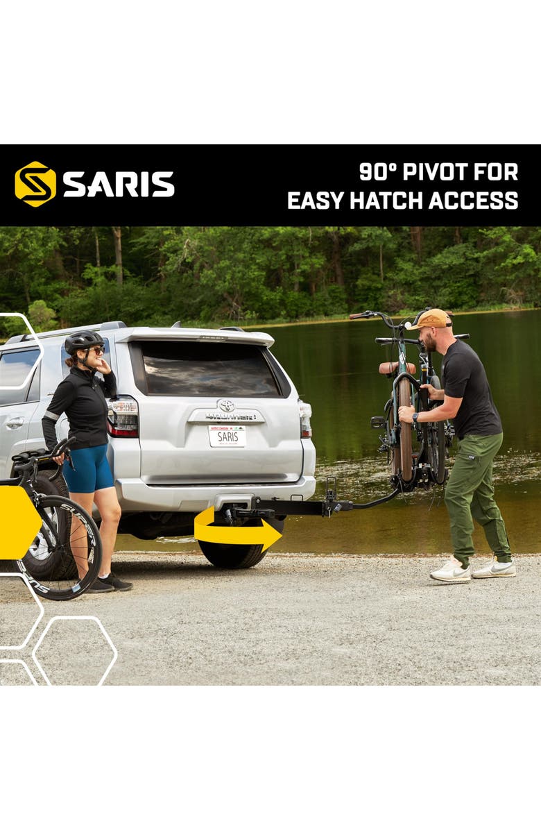 Saris Swing Away Hitch Adapter with Foldable Design and Easy Trunk Access, Alternate, color, Black