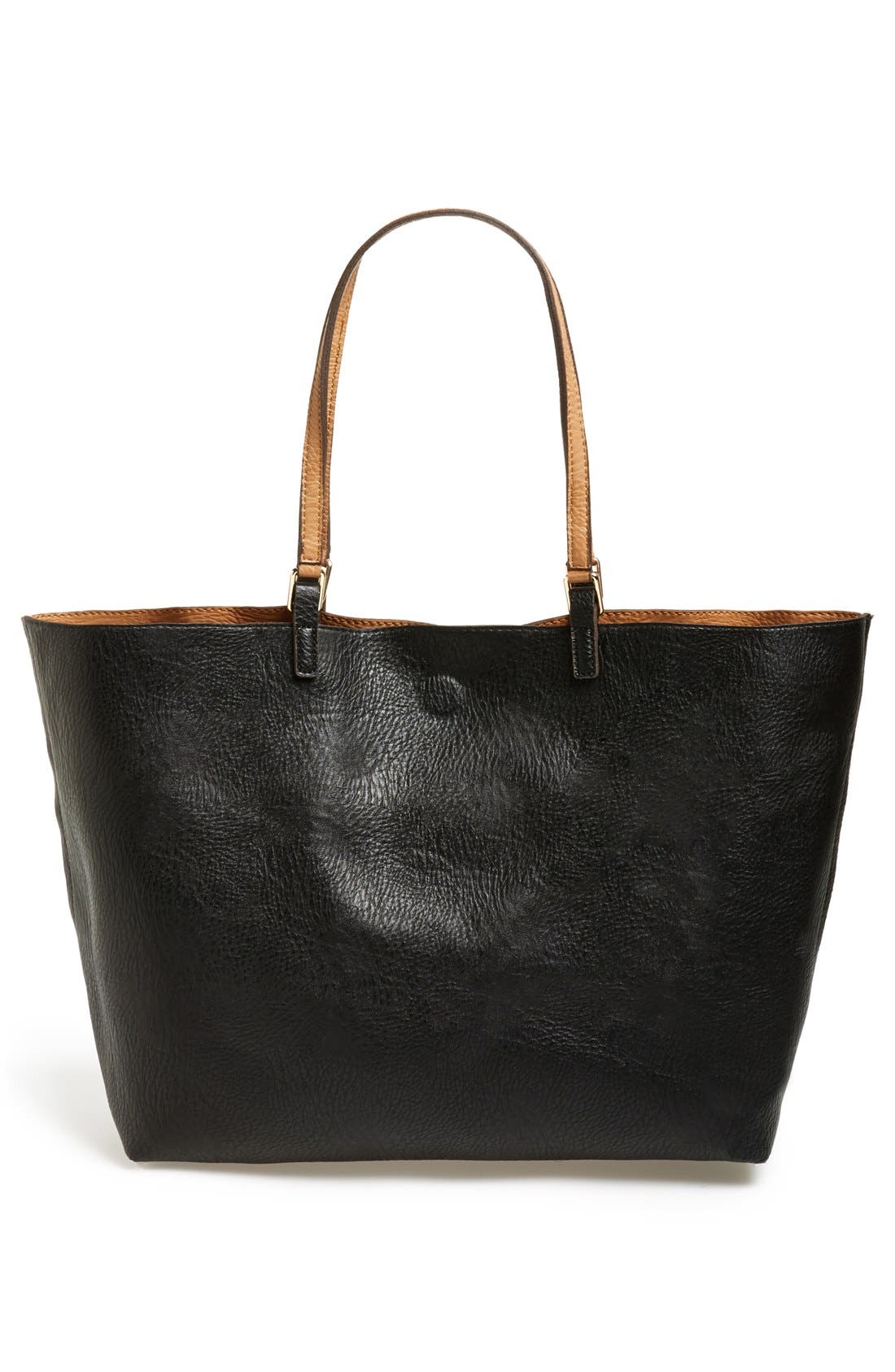 Street Level Reversible Faux Leather Tote, Alternate, color, 