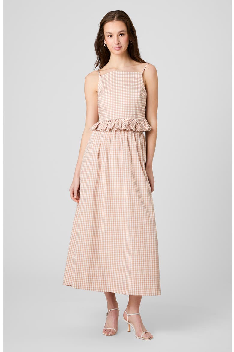 Lilah Gingham Crop Camisole, Alternate, color, PETITE GINGHAM ALMOND NUDE