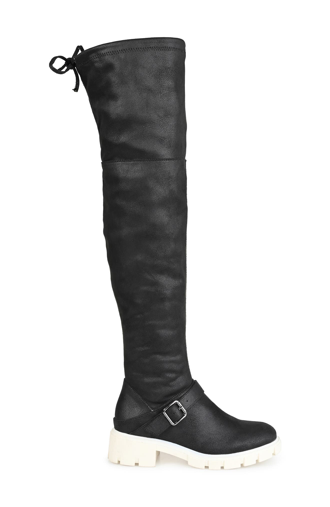 Journee Collection Salisa Over-the-Knee Buckled Boot - Extra Wide Calf, Alternate, color, 