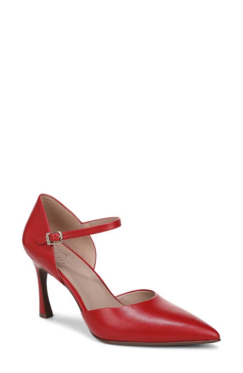 Naturalizer Amber Ankle Strap Pointed Toe Pump In Red