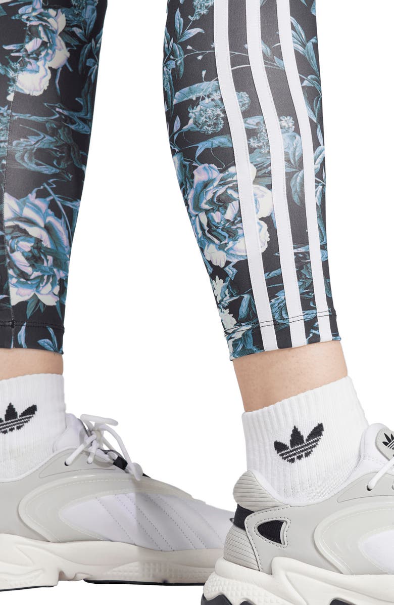 adidas Originals Floral 3-Stripes High Waist Leggings, Alternate, color,