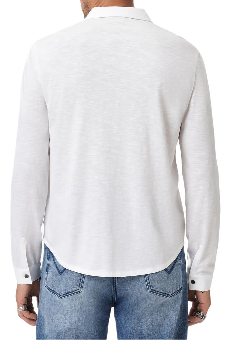 Gareth Organic Cotton Knit Button-Up Shirt, Alternate, color, WHITE