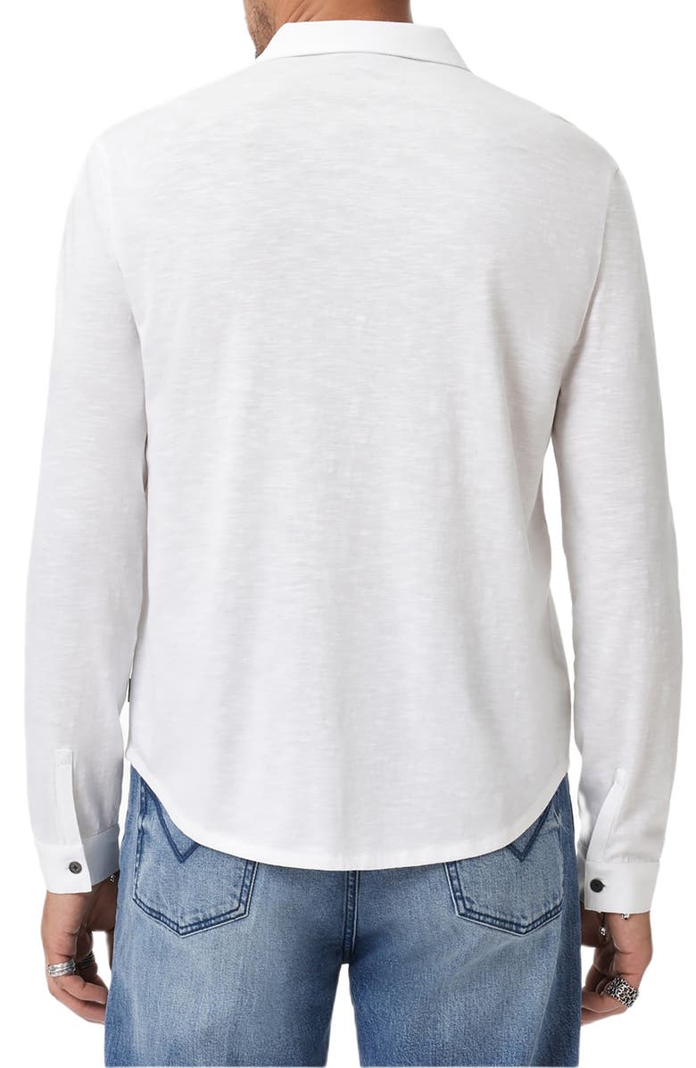 John Varvatos Gareth Organic Cotton Knit Button-Up Shirt, Alternate, color, White