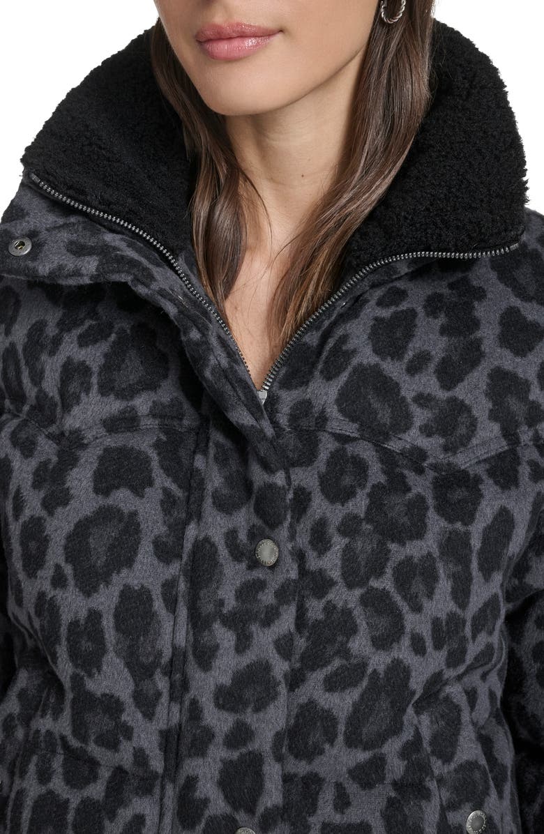 Levi's<sup>®</sup> Western Puffer Jacket, Alternate, color, Grey/Black Leopard