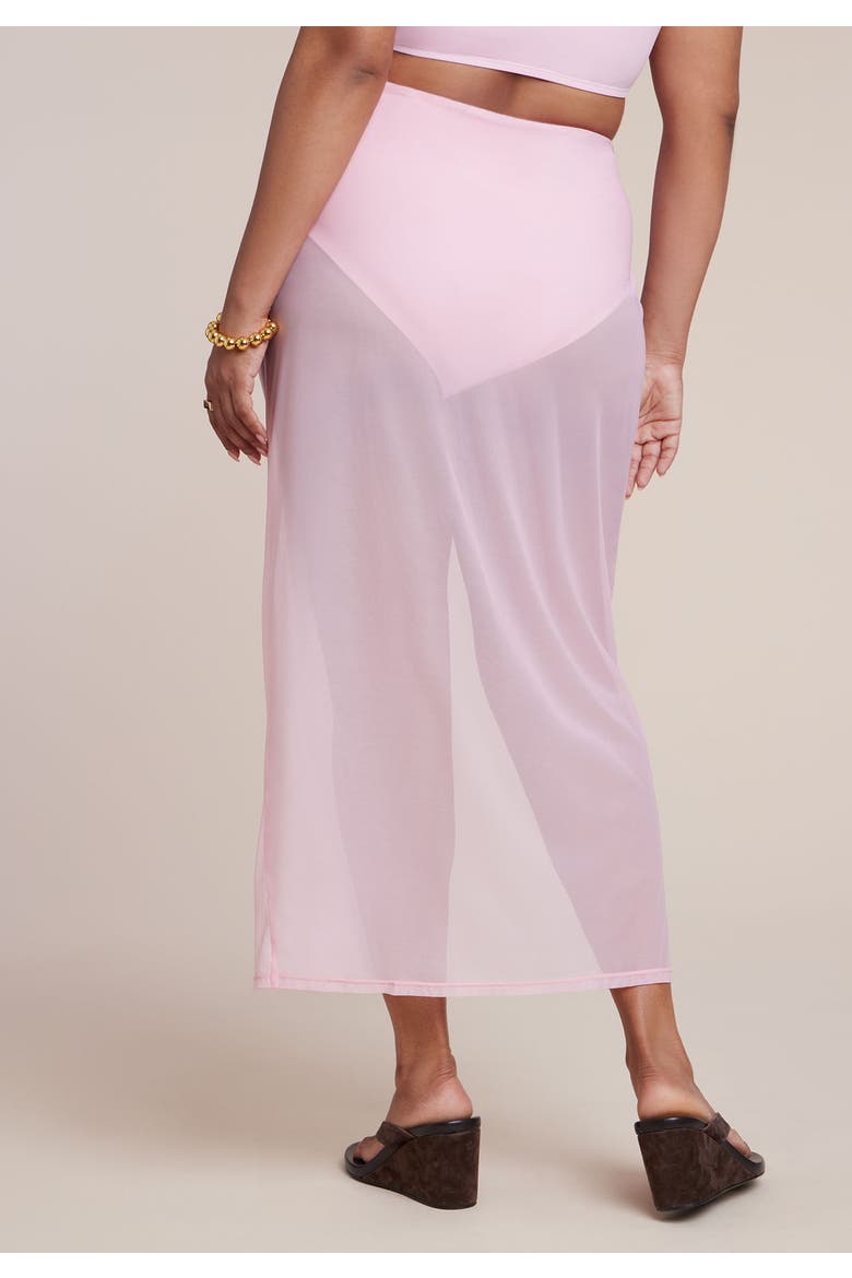 Mesh Maxi Asym Skirt Coverup, Alternate, color, ROMANCE ROSE