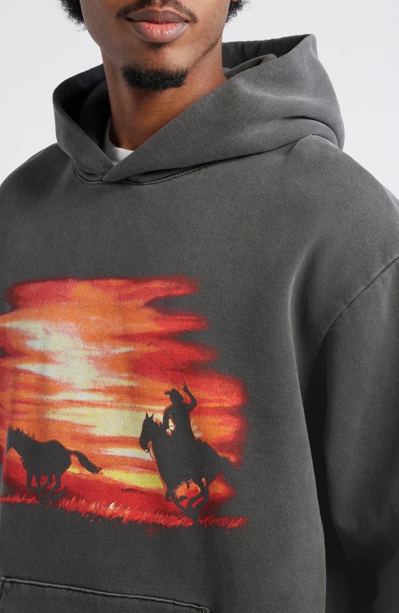 ONE OF THESE DAYS Look Beyond Graphic Hoodie, Alternate, color, Washed Black
