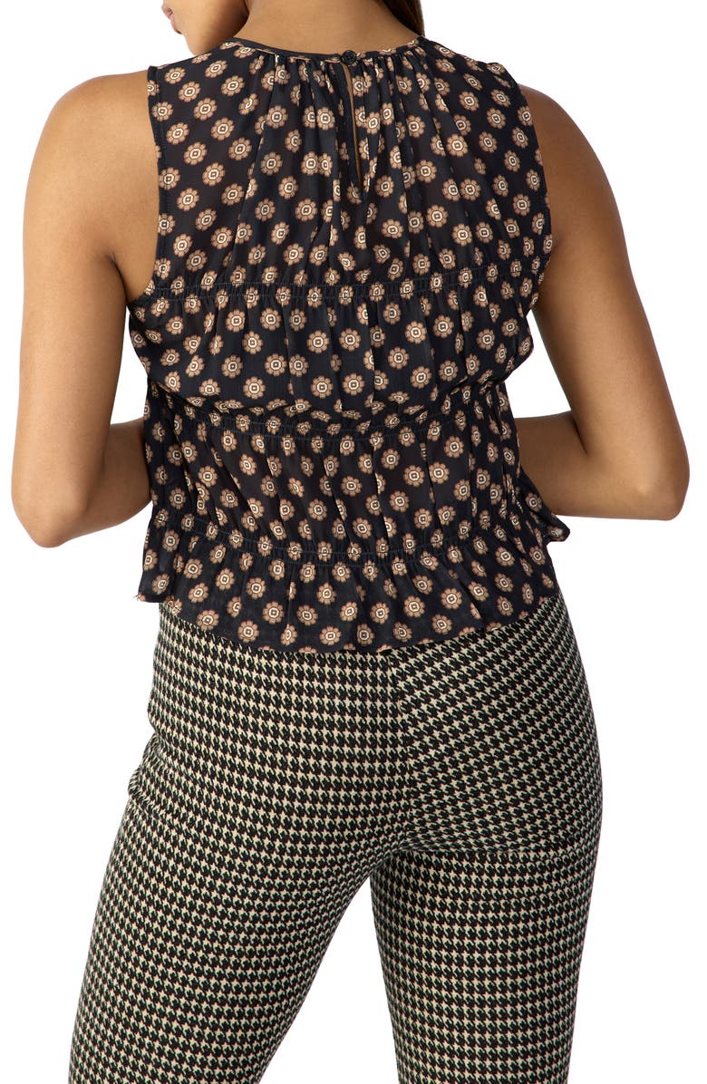 Sanctuary Medallion Print Shirred Top, Alternate, color, Medallion