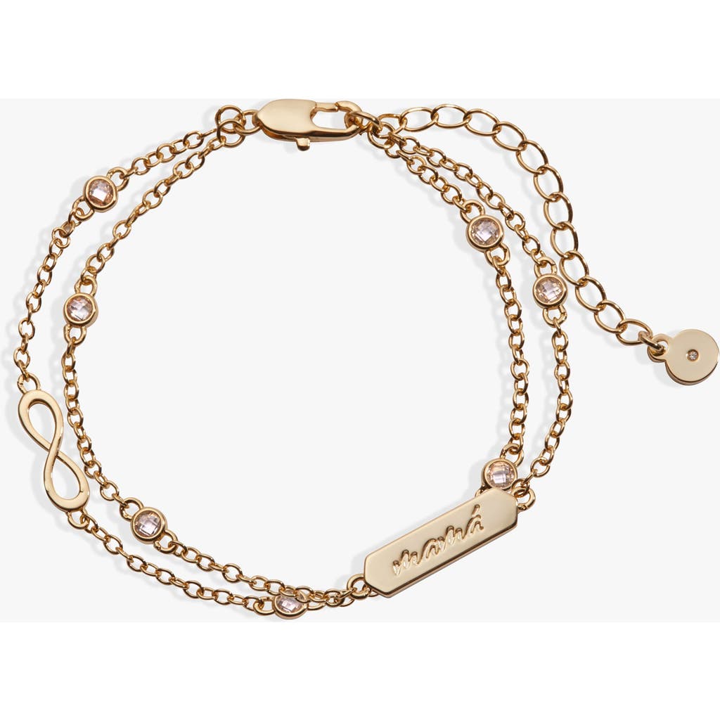 Alex And Ani Mamá Infinity Adjustable Chain Bracelet In Gold