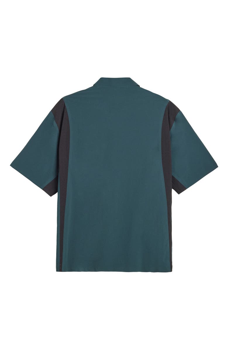 Y-3 Mesh Panel Woven Shirt, Alternate, color, Green